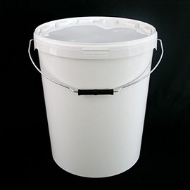 27.5 Litre Airtight Food Grade White Catering Mixing Plastic Buckets with Lid – Heavy Duty Industrial Catering Kitchen Quality