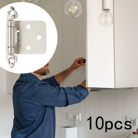 Milageto 10 Pieces Cabinet Door Hinges Accessory for RV Semi Concealed Replacement Easy Installation Self Closing Hinge Door Hardware, Silver