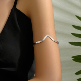 YANCHUN Rhinestone Arm Cuff Upper Arm Bracelet Arm Cuff Jewelry for Women Layerd Arm Bracelet Crystal Open Cuff Jewelry