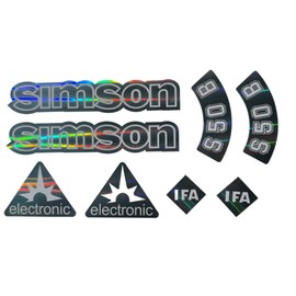 Simson S50B Oil Slick Rainbow Transparent Stickers Premium 10 Pieces