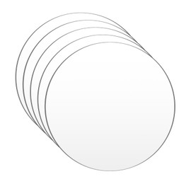 Clear Acrylic Plate, Disc, Diameter 7.9 inches (200 mm), Thickness 0.04 inch (1 mm), Set of 5, Round Acrylic Board with Protective Film for Exhibition Boards, Signs, Displays, Paintings, Crafts
