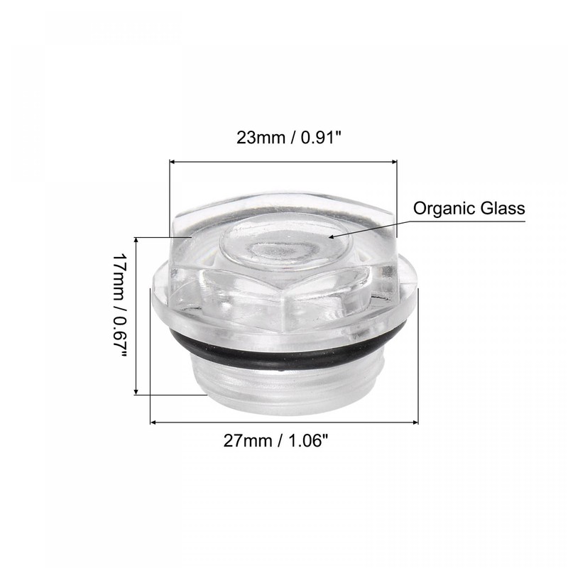 sourcing map Air Compressor Oil Level Indicator Sight Glass M20