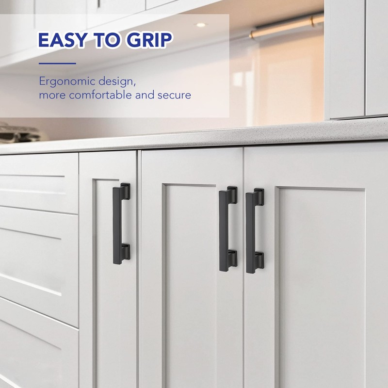 Ravinte Hardware 20 Pack 3-3/4 Inch (96mm) Matte Black Cabinet