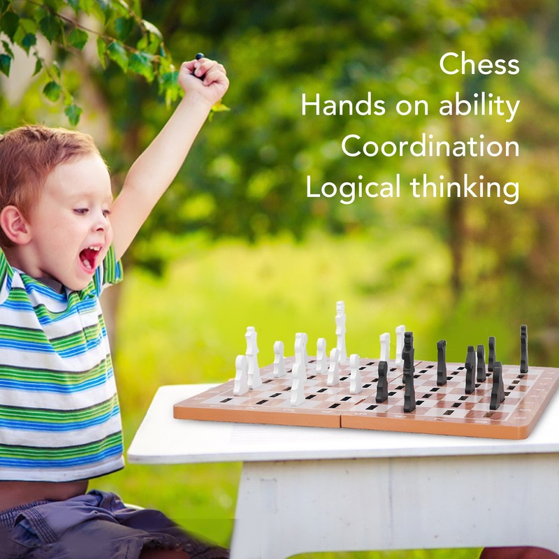 Wooden Chess Game Children Adult Portable Funny Folding Chess Board