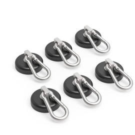 Ant Mag - Magnetic Hooks 80LBS Heavy Duty Neodymium Magnet Carabiner Snap Hook for Indoor/Outdoor Hanging Grill Kitchen Factory Warehouse Office (6 Pack)