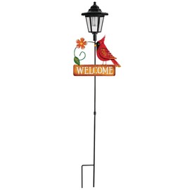 Solar Cardinal Decorative Stake, Durable Metal, Outdoor Décor - Measures 4 1/3" Long x 8" Wide x 33 1/2" High by Fox RiverTM Creations