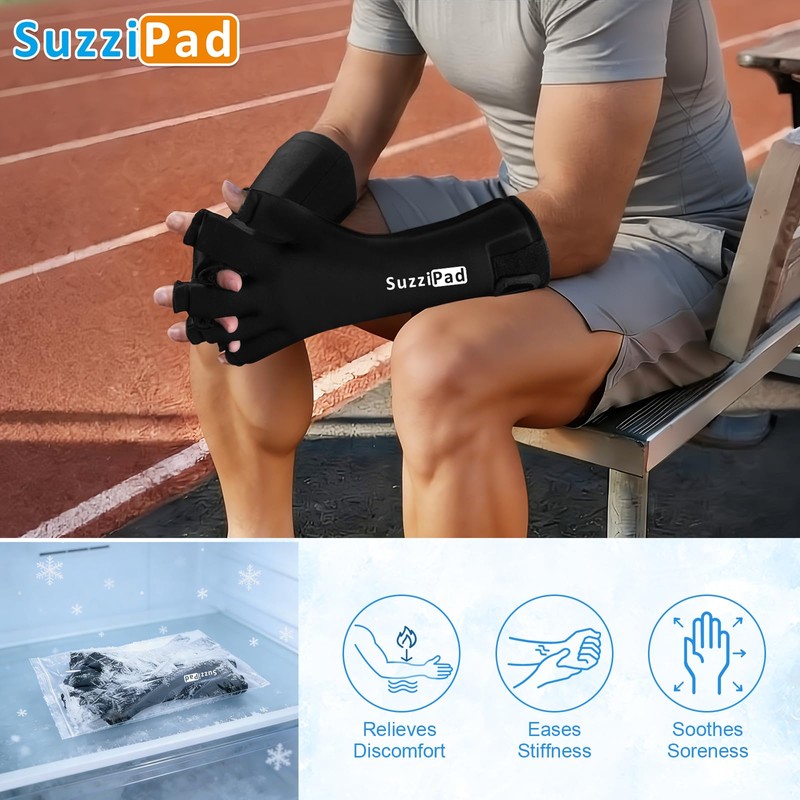 SuzziPad 2PK Hand Ice Pack for Fingers & Forearm, Arthritis
