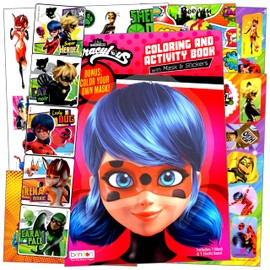 Miraculous Ladybug and Cat Noir - Activity Bundle - Miraculous Ladybug Stickers, Coloring Book, 2-Sided Door Hanger