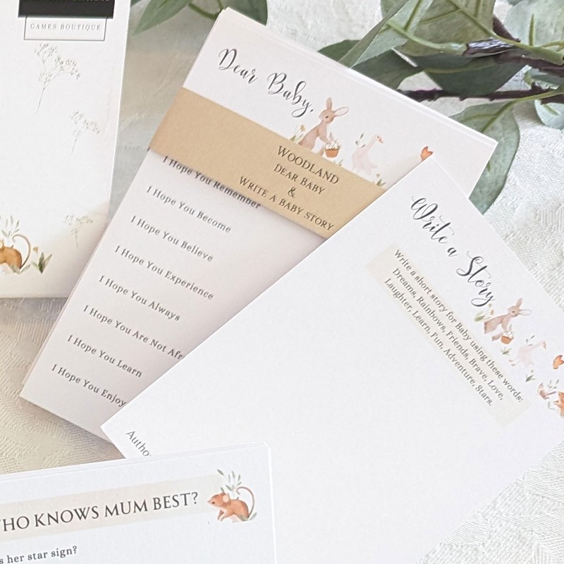 Baby Shower Games Bundle- 9 Games including Keepsake Cards boxed