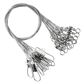 AMYSPORTS Freshwater Wire Fishing Leader Stainless Heavy Duty Wire Leader Fishing Saltwater Rigs Leaders Fishing Steel White Nickel #3 40lb 9.8in 30pcs