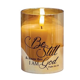 Elanze Designs Be Still White 4 x 3 Glass Candle in Glass