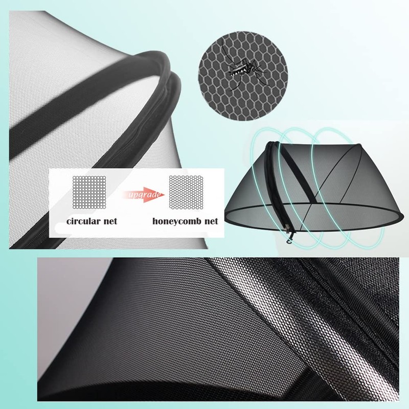 Universal Stroller Mosquito Net Cover, Zippered Full Cover Bug Net