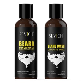 Beard Wash and Conditioner Set for Men,Natural Plant-Based Formula with Argan & Jojoba Oil,Deep Cleansing & Moisturizing,Prevent Dryness & Frizz,2-in-1 Beard Care Kit