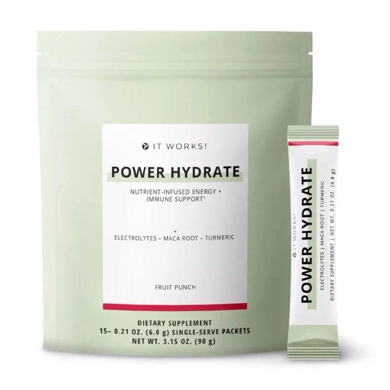 It Works! Power Hydrate Fruit Punch 15 Single Servings Factory
