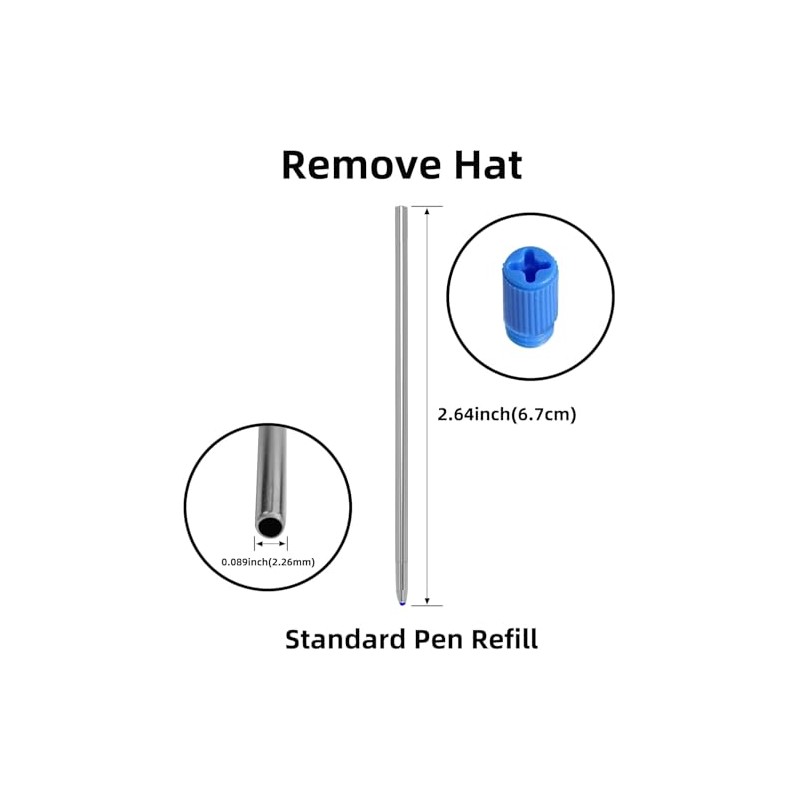 RANBOS 4-in-1 Four-Color Multifunctional Pen Refill, Black/Red/Blue Ballpoint Pen Refill,Great