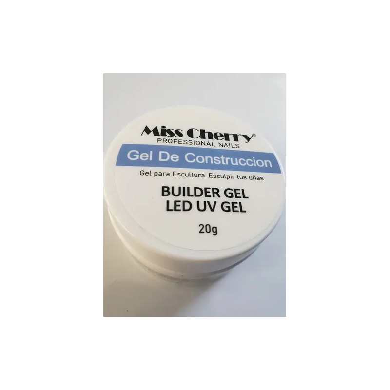 Gel de Construcción Transparente UVLED Miss Cherry 20mL Uñas Resistentes