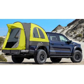 Pickup Truck Tent, Waterproof PU2000mm for Camping 6.5 Ft Bed,2-Person Sleeping with Double Layer Design Windows, Portable Bed Tent Expandable Triangle Sunshade Awning