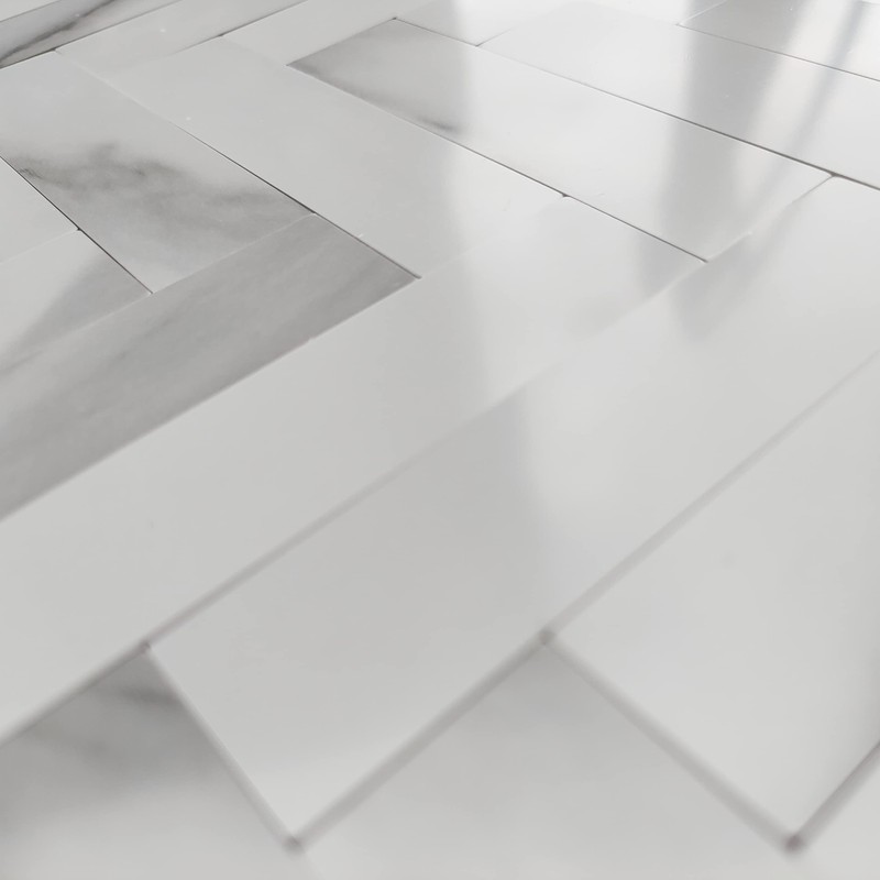 COLAMO Luxury 5Pack Peel and Stick Herringbone Mosaic Tiles for