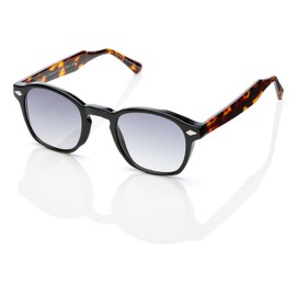 Green Readers Net Zero Sunglass Readers, Black, 2.00 Round Reading Glasses, 140mm + 2