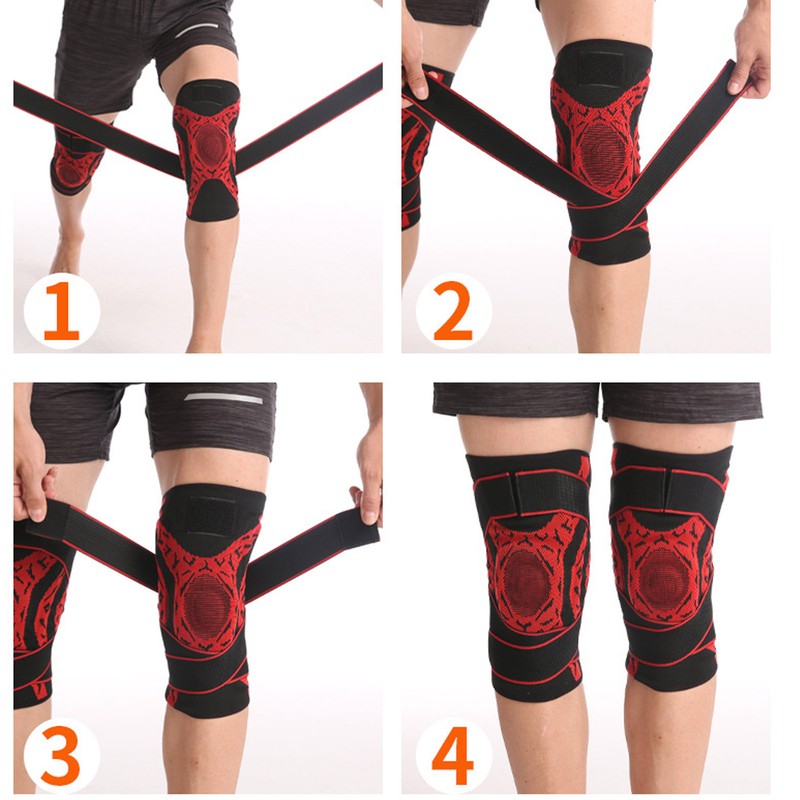 2Pcs Elastic Knee Compression Sleeve Breathable Sports Knee Brace for