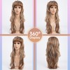 SeclitWu 80s 90s Retro Light Brown with Highlight Mullet Wigs