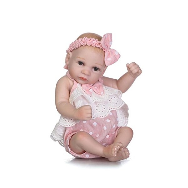 TERABITHIA Miniature 10" Adorable Rare Alive Reborn Baby Doll Silicone Full Body Waterproof for Girl