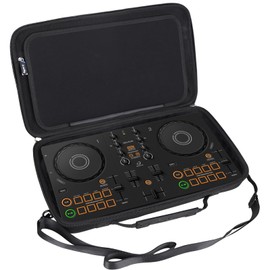 worfty Case for Pioneer DJ AlphaTheta DDJ-FLX2 / DDJ-200 / DDJ-WeGO4 Compact 2-Channel DJ Controller - Hard Protective Travel Carrying Storage Bag (Black)