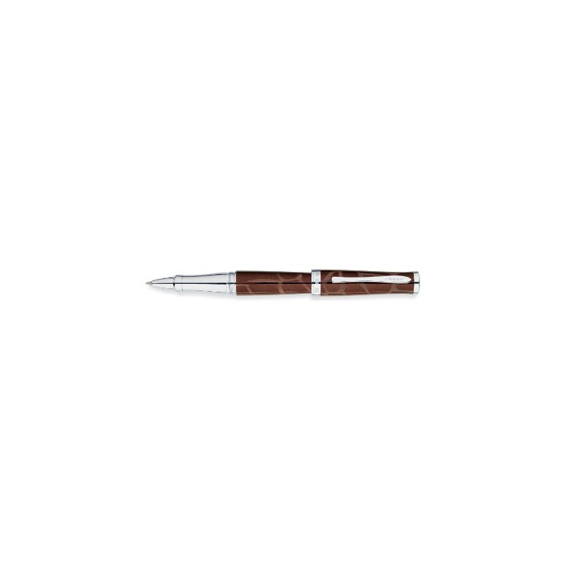 Cross Sauvage Tourmaline Lacquer and Giraffe Pattern Rollerball - Brown