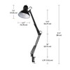 GLOBE Electric 12641 Architect 32" Swing-Arm Clamp-On Lamp, Black Architect,