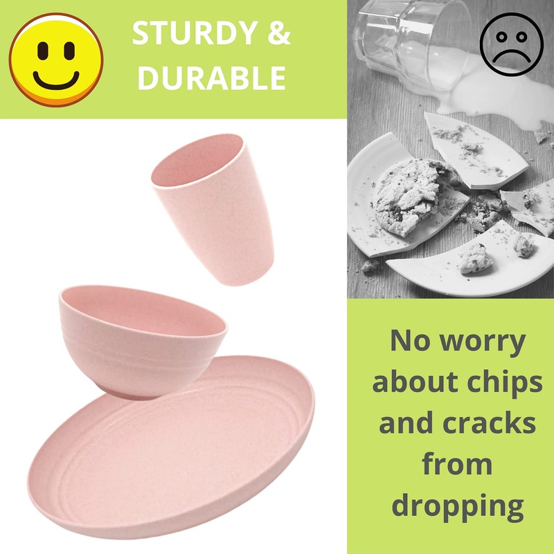 Unbreakable Wheat Straw Dinnerware Sets (28pcs) - The Simply Avocado