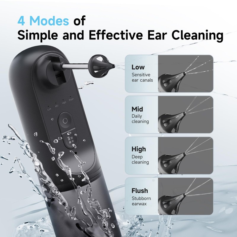 Electric Ear Wax Removal Kit - Ear Cleaner with Water