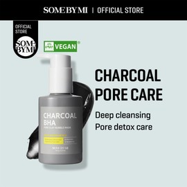 SOME BY MI Charcoal BHA Pore Clay Bubble Mask – 4.23oz, 120g – Korean Exfoliating Face Wash & Bubble Face Mask – Salicylic Acid Cleanser for Sebum and Pore Care with Natural BHA – Korean Skin Care