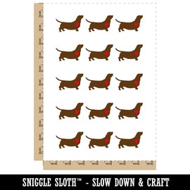 Basset Hound Dog with Heart Temporary Tattoo Water Resistant Fake Body Art Set Collection - 15 2" Tattoos (1 Sheet)