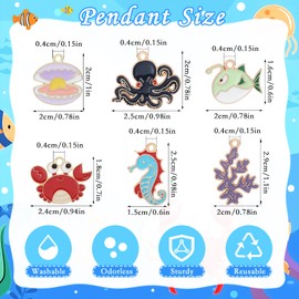 Megitzuu 30PCS Ocean Animal Wine Charms - Funny Dolphin, Octopus, Crab Glass Markers for Mugs, Cups, Party Favors & Wine Tasting