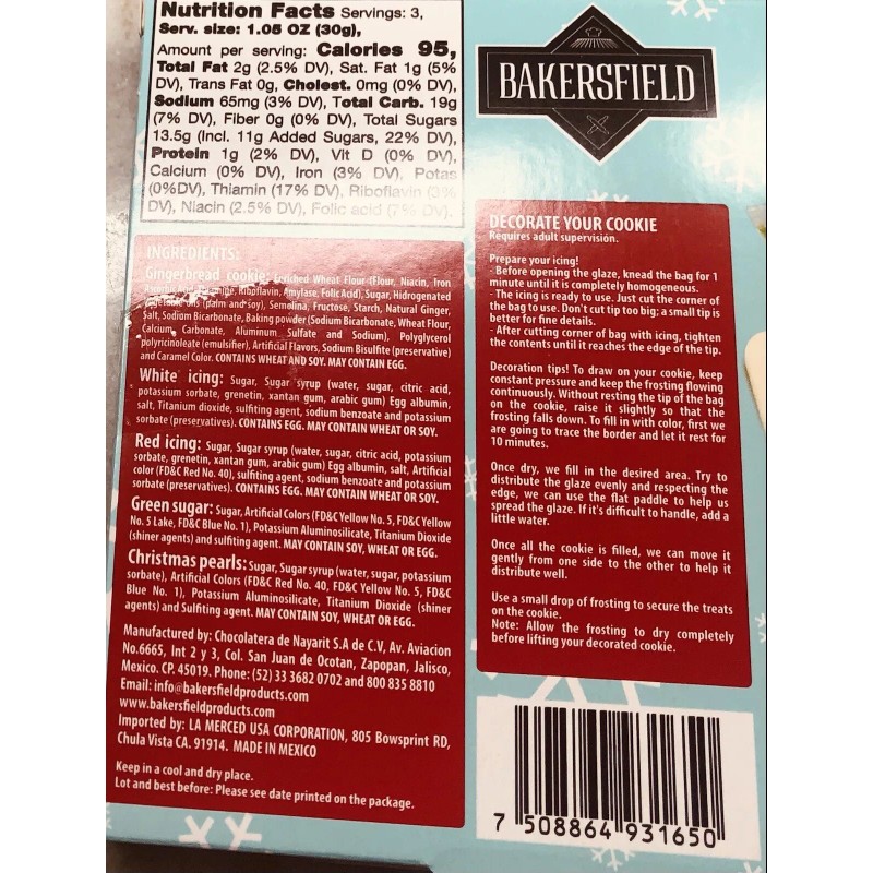 Ship N 24 Hours. New-Bakesfield Pre Baked Christmas Kit Cookie