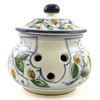 Hand Painted Italian Ceramic Garlic Jar Venezia - Handmade in
