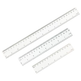 3 Pack 6 8 12 Inch Straight Plastic Rulers Measuring Ruler Tool Clear