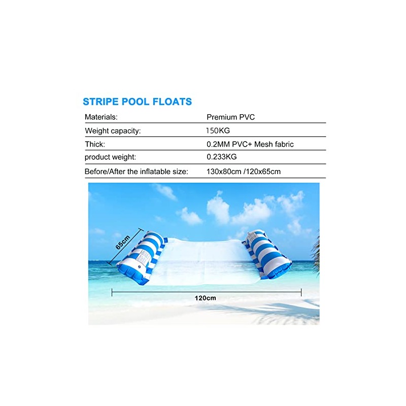 Juego de 2 colchonetas para piscina, flotador e inclinable, 4