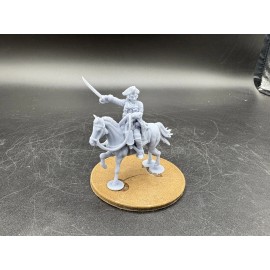 Nerd Herd Wargaming 40mm, 3D Printed, AWI, Hessian Mounted Artillery Officer, (1) ,Black Powder