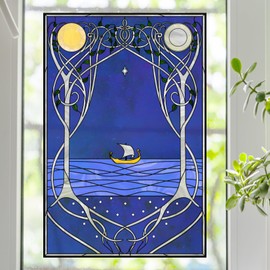 Rings Lord Elvish Trees Stained Glass Window Film (24"x36")