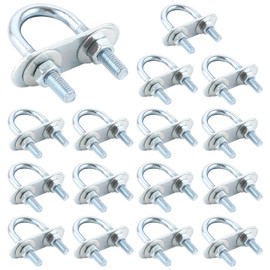 GBACHOOSE Pack of 16 round U-bolt U-bolts M6, U bracket with thread m6, U bolts for car repairs, boat repairs, trailers