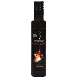 Calivirgin Jalapeno Garlic Flavored Olive Oil - Jalapeno Garlic Infused Extra Virgin Olive Oil - Cold Pressed Olive Oil - Jalapeno Olive Oil - No Preservatives, Organically Grown Olives - 250ml