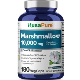 NusaPure Marshmallow Root 50:1 Extract 10,000mg 180 Vegan Caps