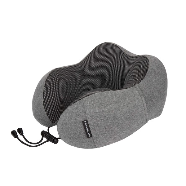 Travelon Contoured Memory Foam Travel Pillow, Charcoal, One Size