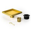 Bernkot Square Shower Drain 8", Brushed Gold Floor Drain with
