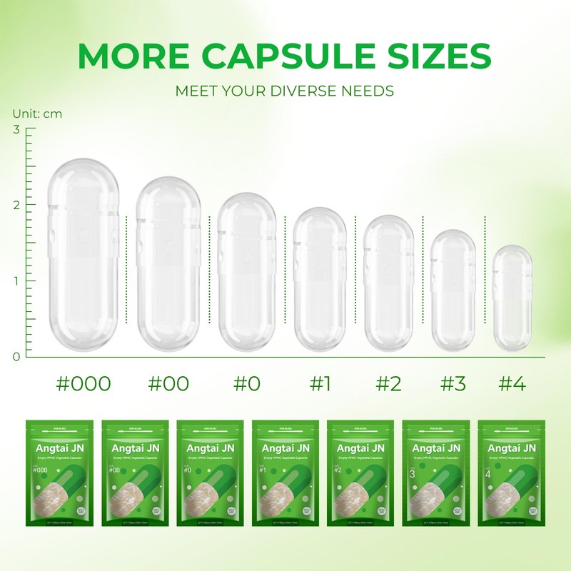 AngtaiJN Empty Vegan Capsules Size 4 Clear Empty Capsules for