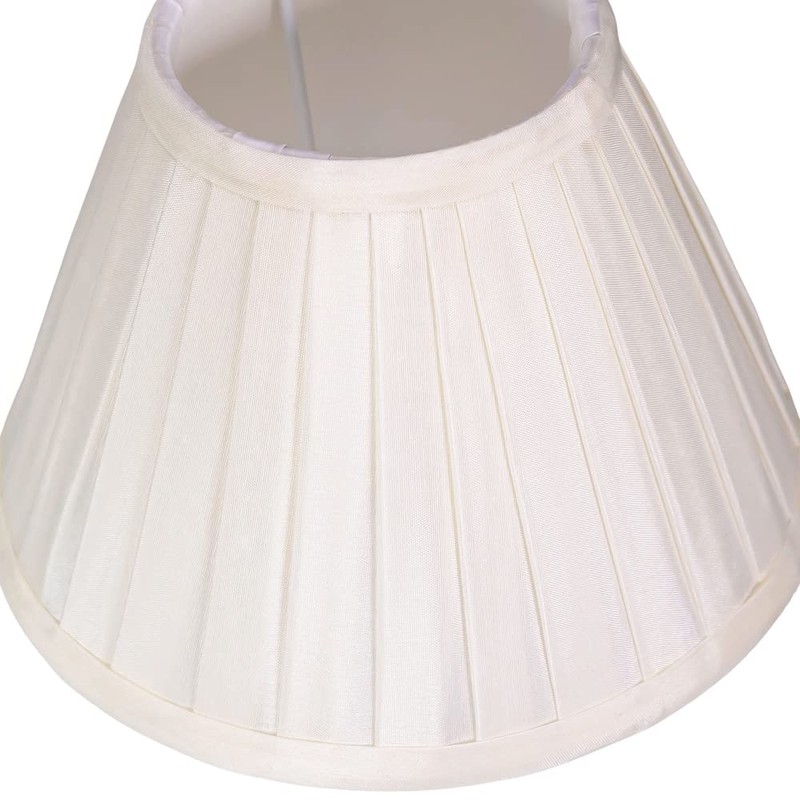 Traditional Classic Cream Faux Silk Pleated Inner Lined Lamp Shade