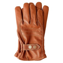 Riparo Men's Winter Nappa Leather Dress Driving Gloves (Wool/Fleece Lining) (Brown, Medium)