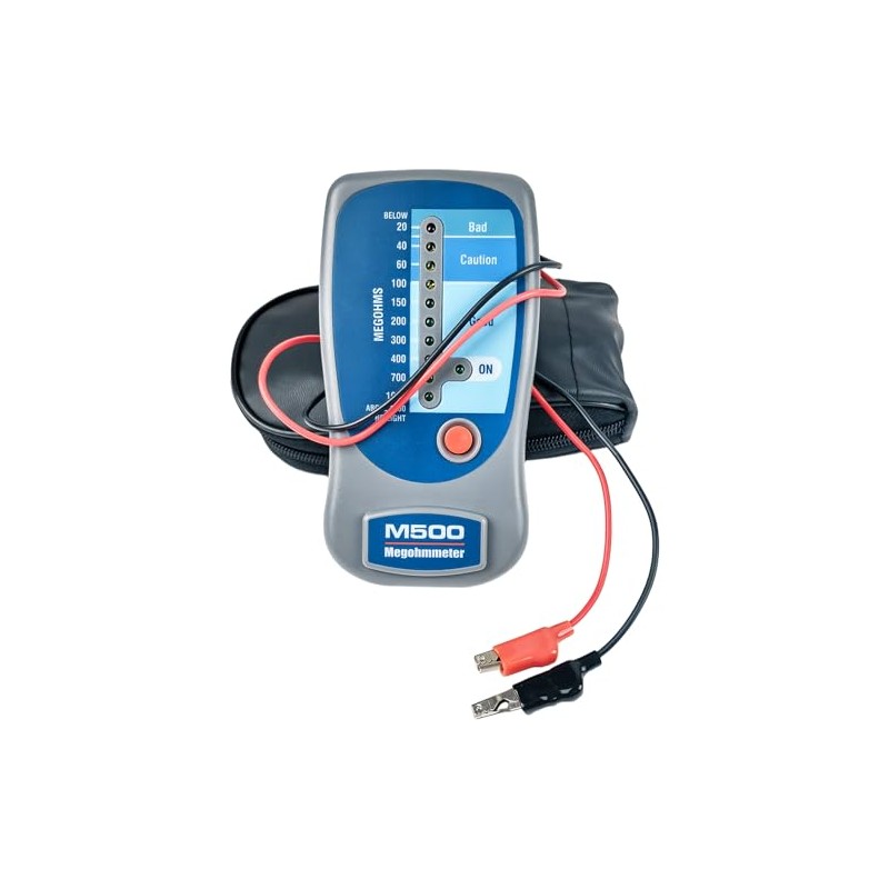M500 Insulation Tester, Electronic Megohmmeter up to 1000 megohms, Battery