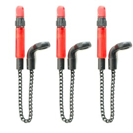 3 x Spulen, Bissanzeiger, halbkurze Kette, 15 cm, Karpfenangeln, Ausrüstung für Bissanzeiger und Banksticks (rot)